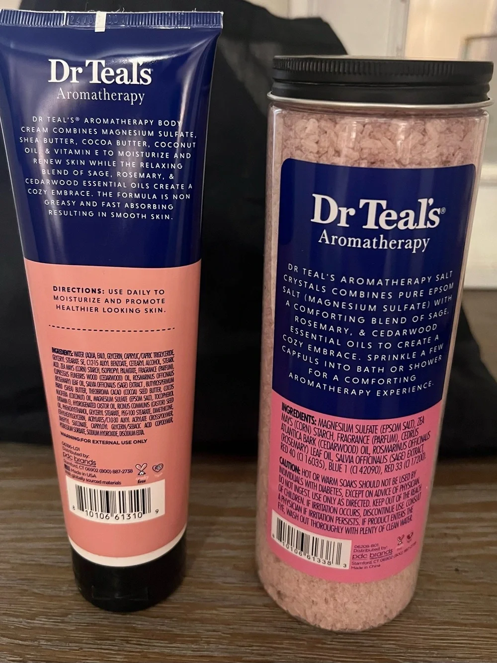 Comfort Sage Rosemary Cedarwood Body Cream & Salt Crystals - Pink/Purple